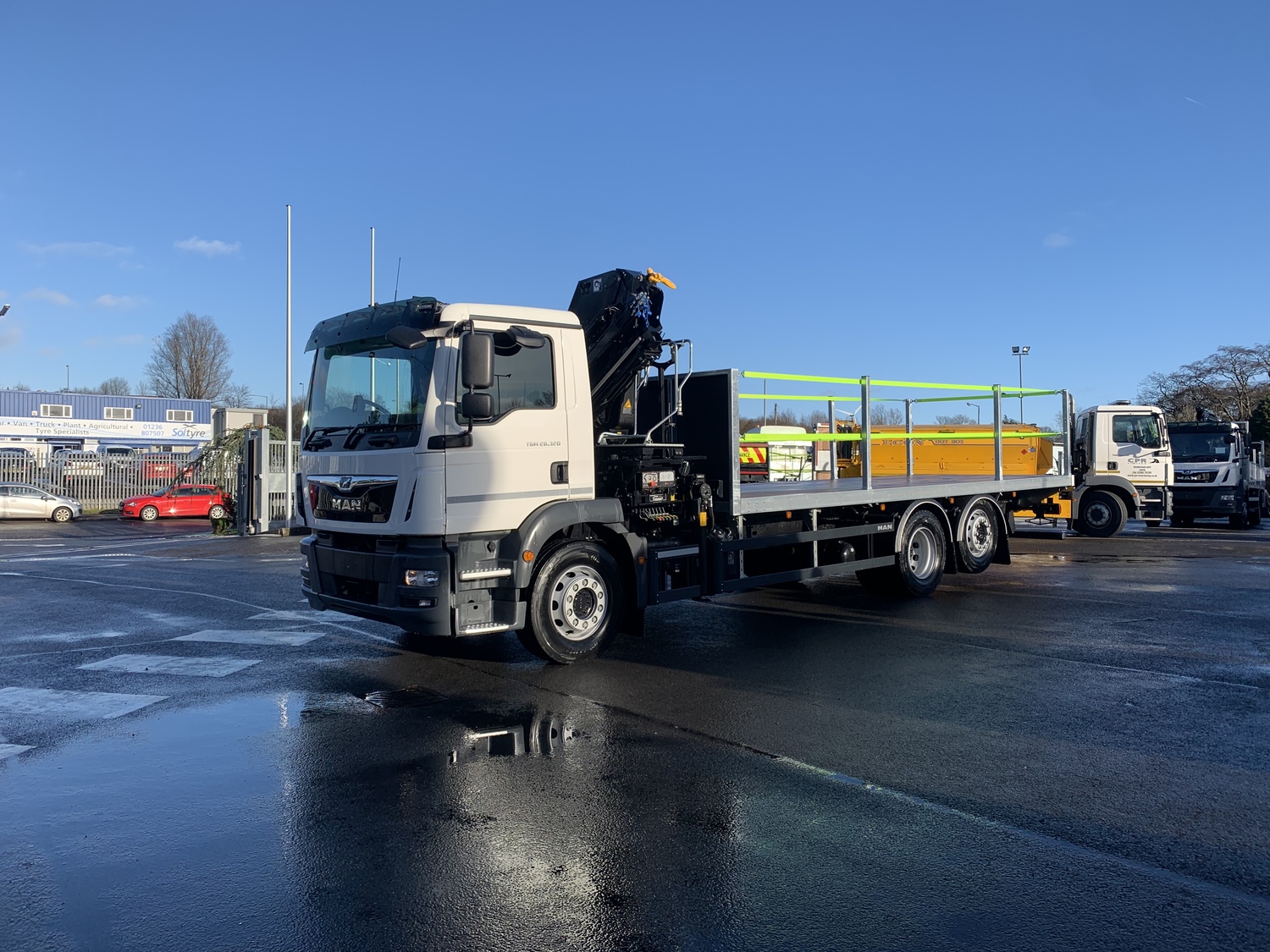 26 Tonne Man Tgm 26320 Flatbed With Hiab Crane Truck For Sale Sn70ynv