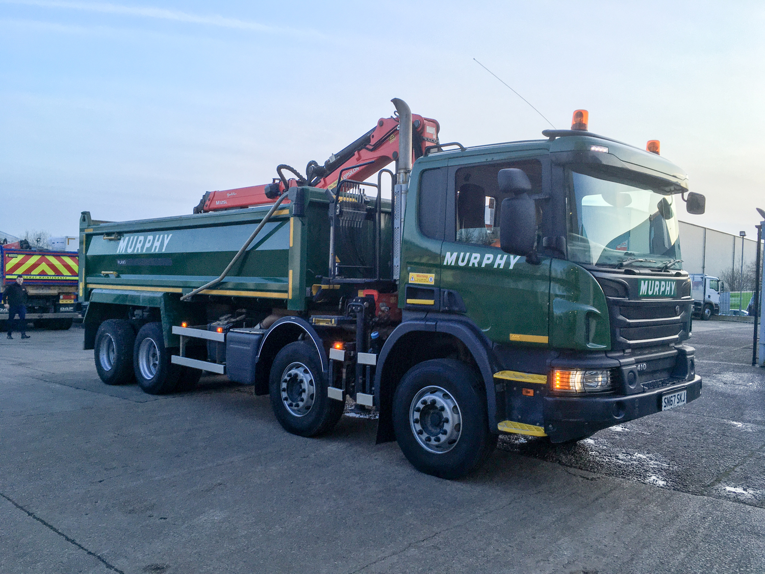 32 Tonne Scania P410 Tipper Grab With Palfinger Epsilon Crane Truck For